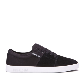 Supra STACKS II Lave Sneakers Dame Svart/Grå/Hvite | NO-30275